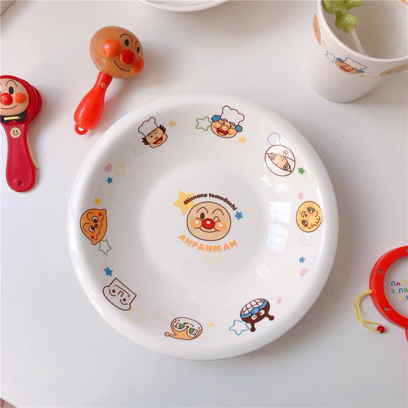 Cốc, dĩa sứ tráng men Miki house và Anpanman