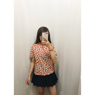 Áo cổ tàu họa tiết