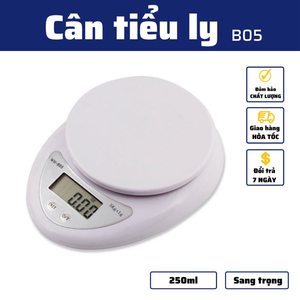 Cân làm bánh mini điện tử nhà bếp định lượng 1-5kg độ chính xác cao làm bánh cao cấp 3kg cân kèm 2 viên pin AA