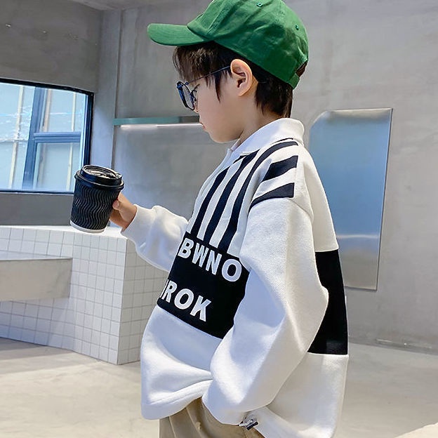 Áo hoodie tay dài kẻ sọc thiết kế mới thời trang dành cho bé trai