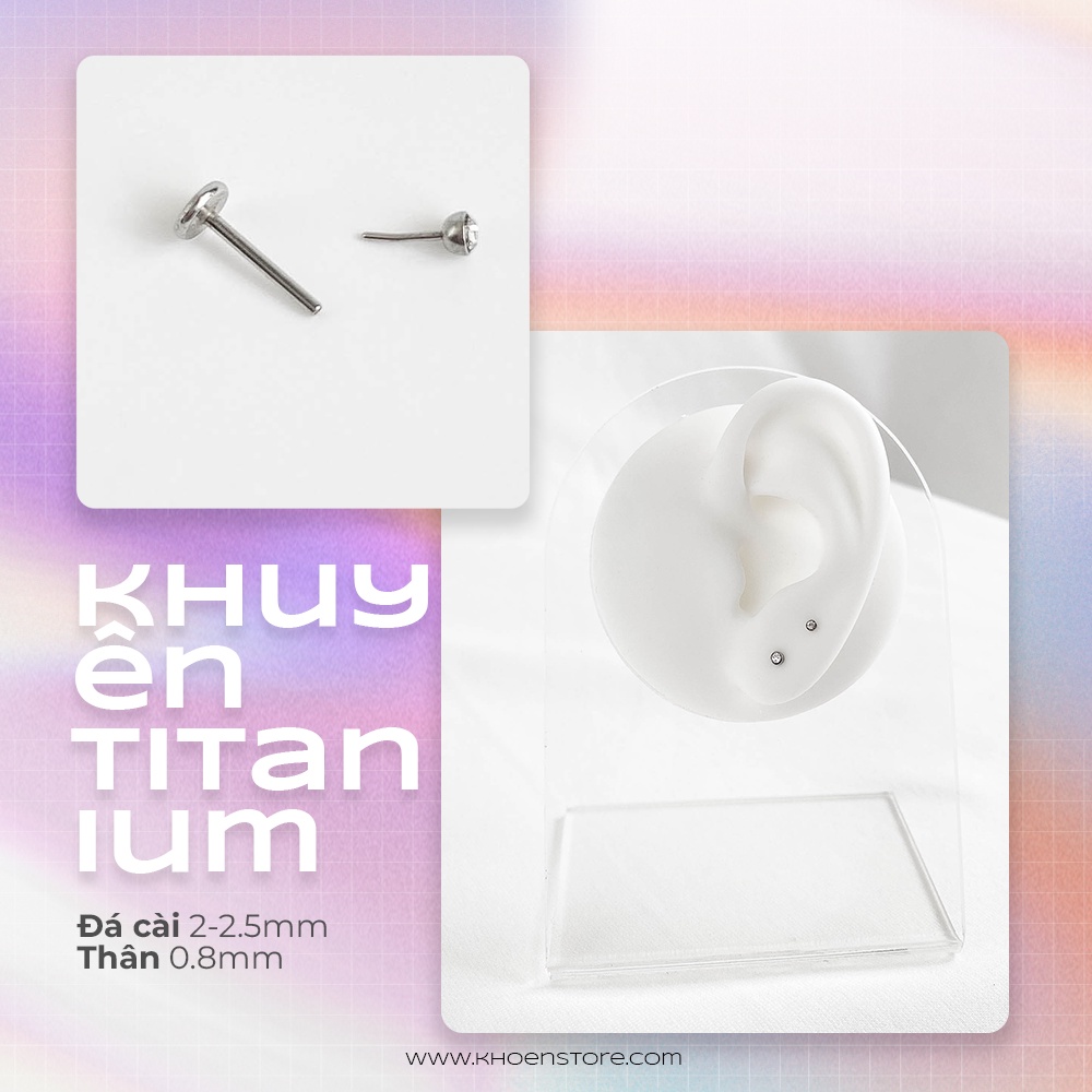 Khuyên đá cài thân 0.8mm - Thép không gỉ - Khoen Store