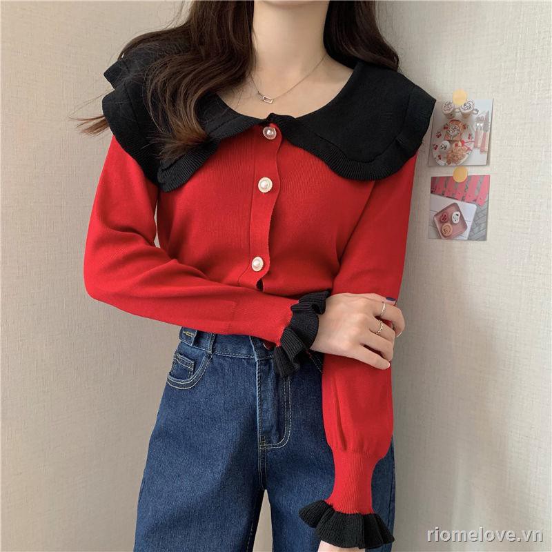 Women's cardigan neck sweater knitted women's new autumn and winter short outer wear long-sleeved | BigBuy360 - bigbuy360.vn