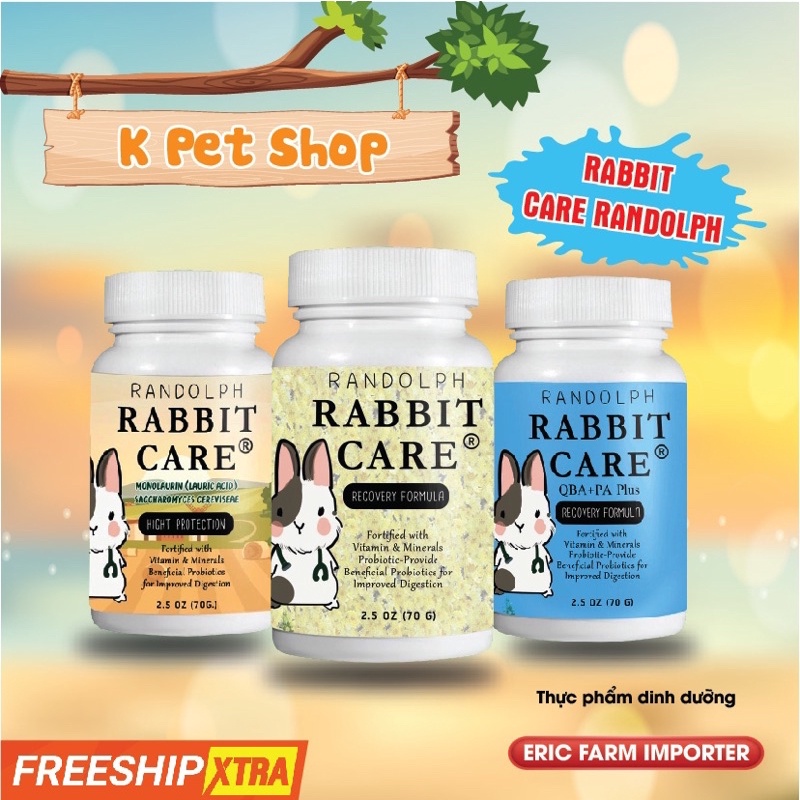 Rabbit Care Randolph  FREE SHIP  Hồi Phục Pet Tiêu Hóa Đường Ruột Thỏ Bọ Chinchilla Sóc Gặm Nhắm