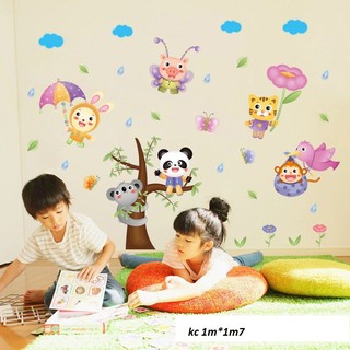 decal dán tường vườn thú