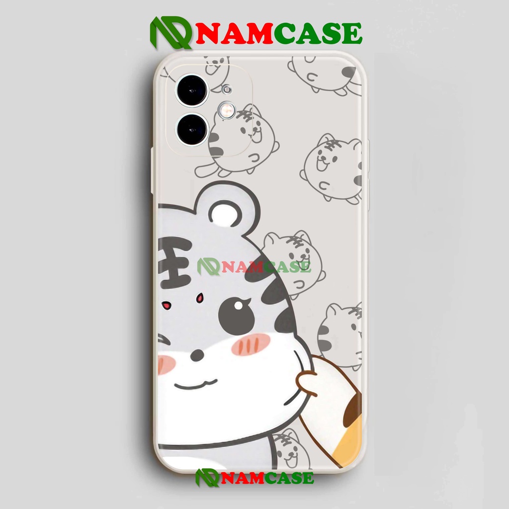 Ốp lưng iPhone cặp đôi cạnh viền vuông silicon dẻo cho iphone 6/6s/7/8/X/XS/XR/11/12/13 Pro Plus Max Hổ tiger cute