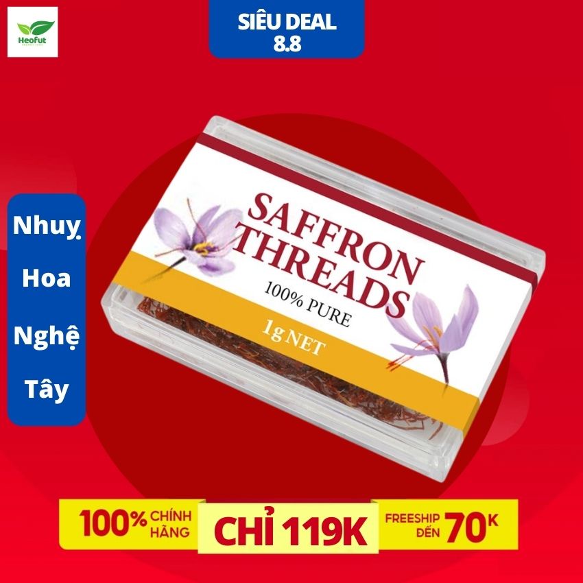 Nhuỵ hoa nghệ tây Chef's Choice hữu cơ saffron việt nam organic nhập khẩu Úc Heofut