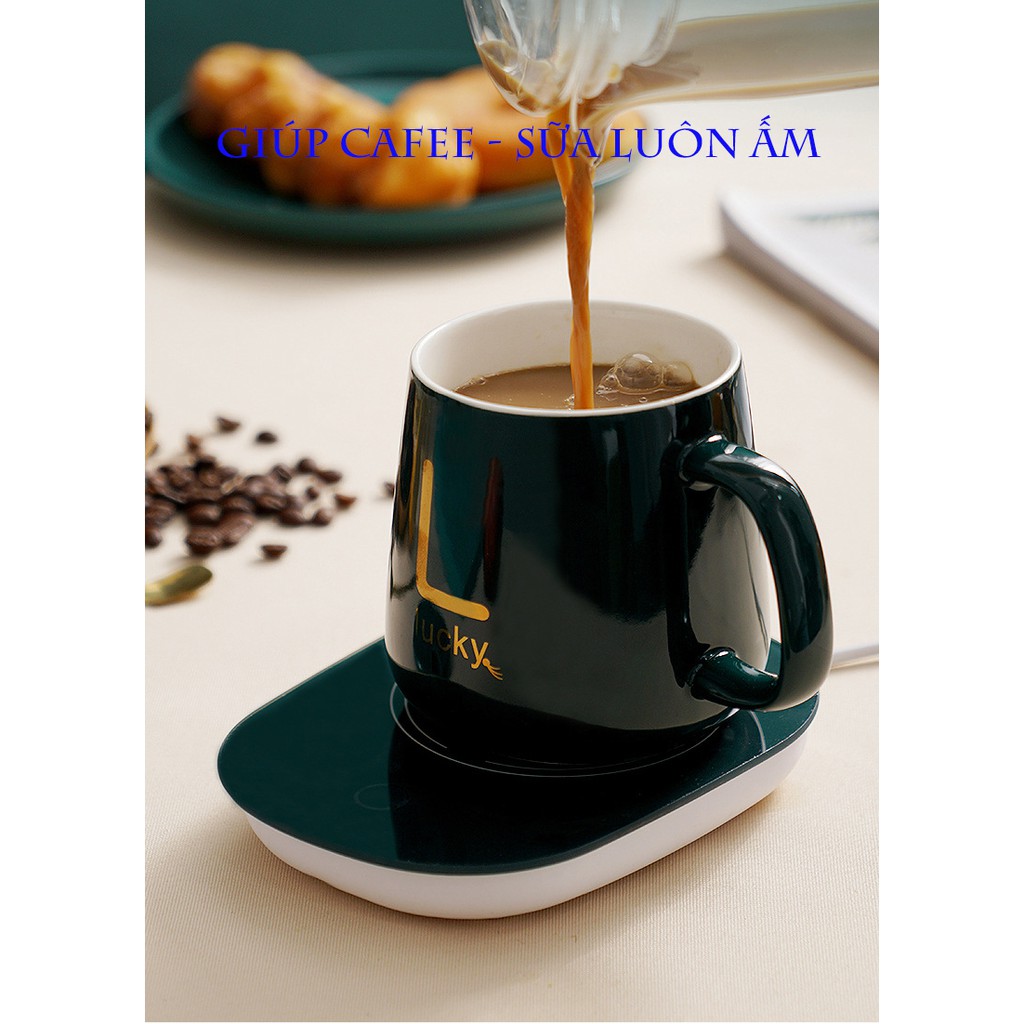 [Hàng cao cấp] MÁY HÂM NÓNG SỮA CAFE CHÁO KÈM CỐC SỨ VÀ THÌA SIÊU SANG