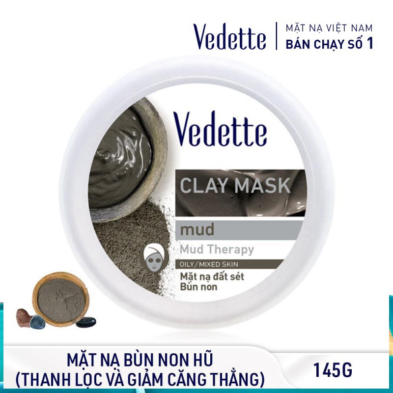 🥒 MẶT NẠ ĐẤT SÉT BÙN KHOÁNG 145g VEDETTE