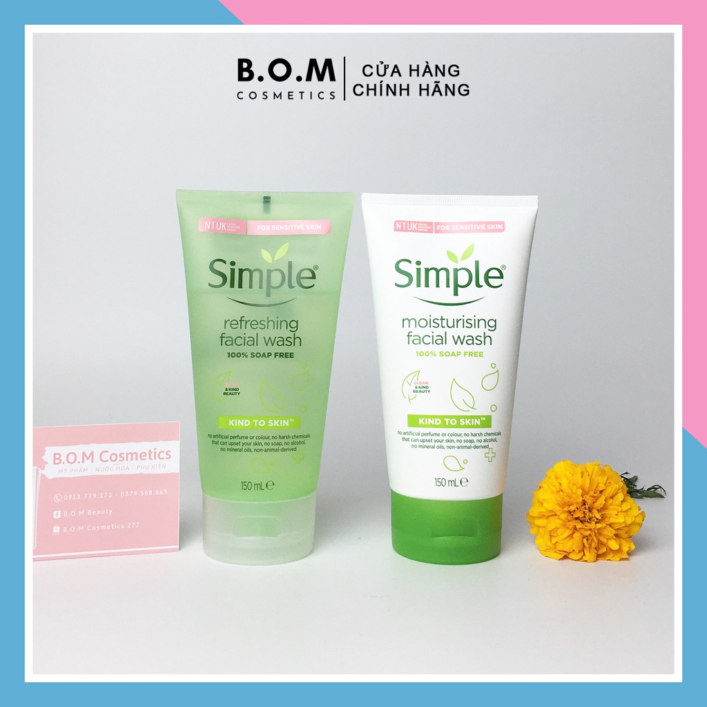 Sữa rửa mặt Simple 150ml