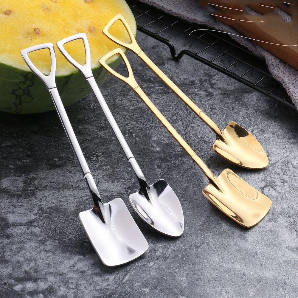 1 Bộ Muỗng Uống Trà Bằng Thép Không Gỉ Phong Cách Retro