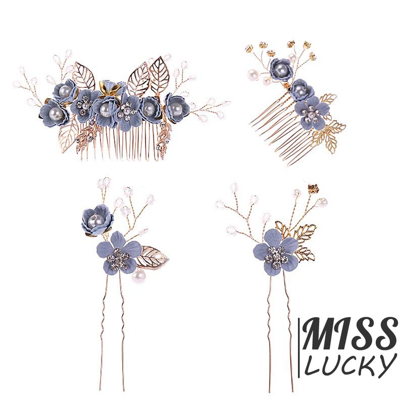 Phụ kiện cài tóc đính hoa lá xinh xắn cho nữ