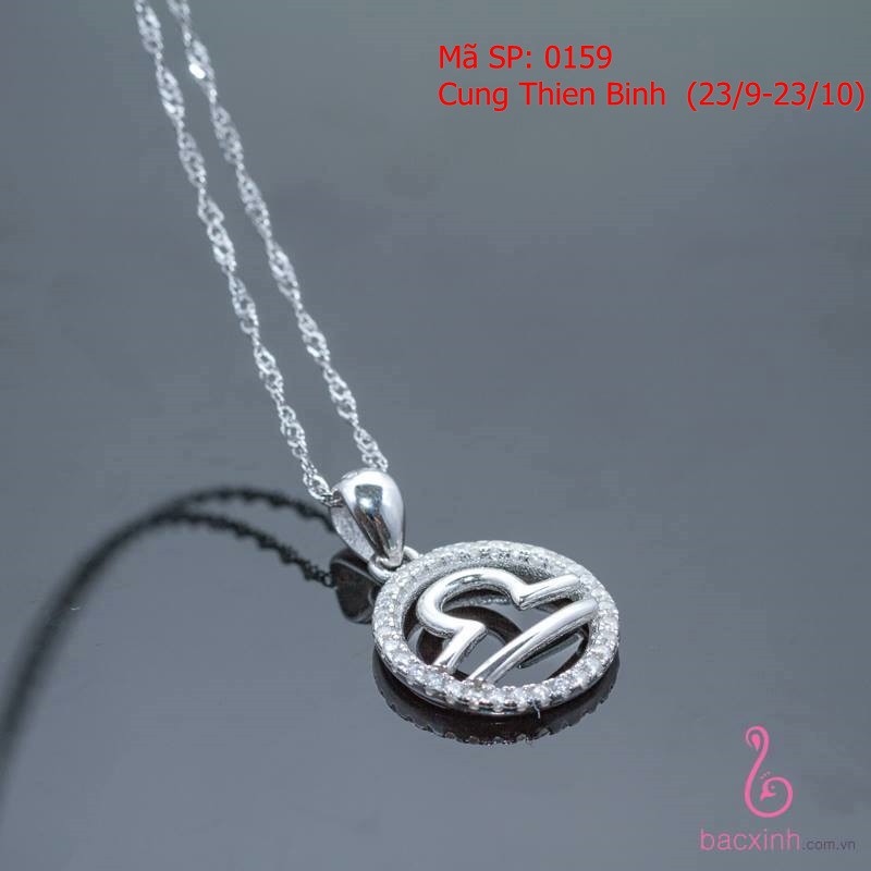 Dây chuyền bạc Ý 925 12 Cung Hoàng đạo Bạc xinh Huệ Ngân - Quà tặng Cung Thiên Bình P0159