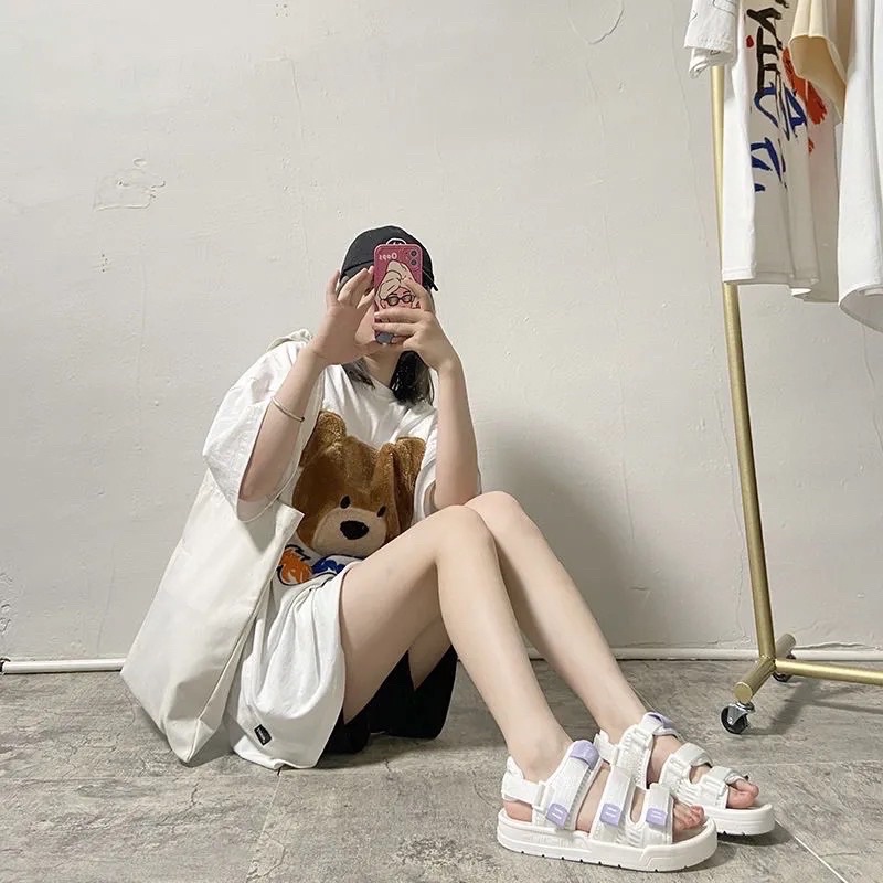 DÉP SANDAL ULZZANG MIX TÍM QUAI THÁO RỜI HỌC SINH