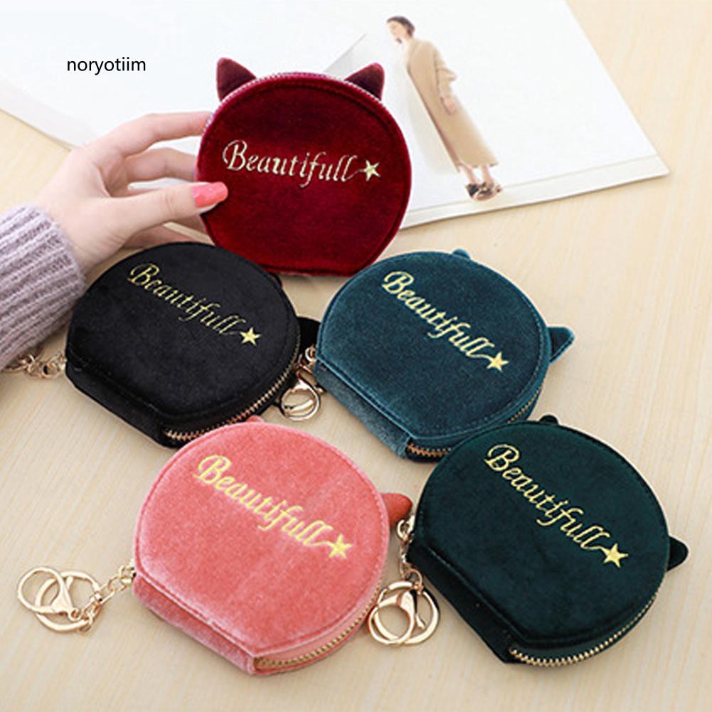 Ví nhung mini hình tai mèo xinh xắn dành cho nữ