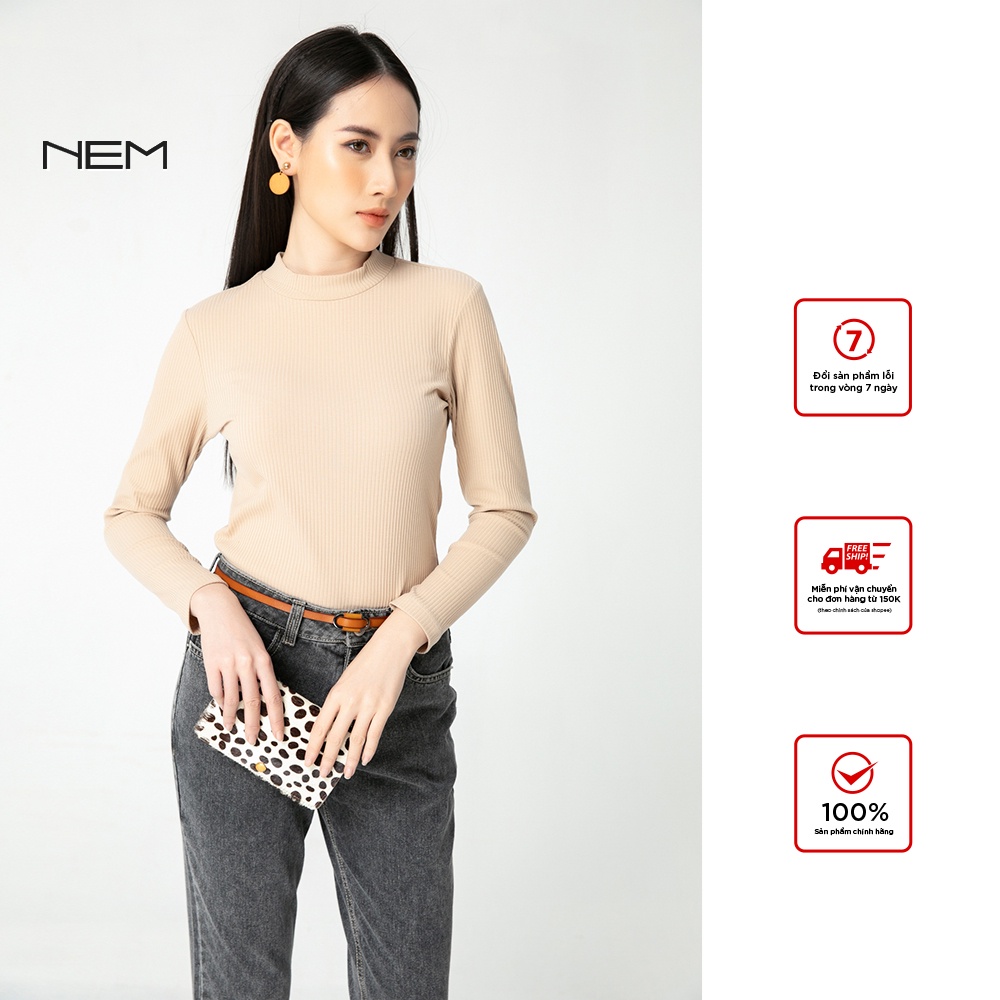 Áo len tăm nữ thiết kế cổ tròn chất liệu len tăm NEM Fashion AL62392 mã 3