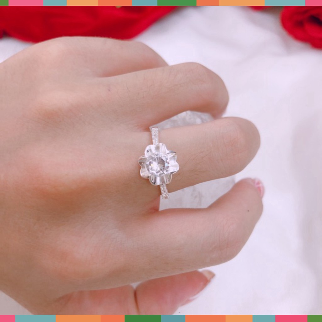 Nhẫn Nữ Bạc Ta Đính Đá Siêu Đẹp  BD09