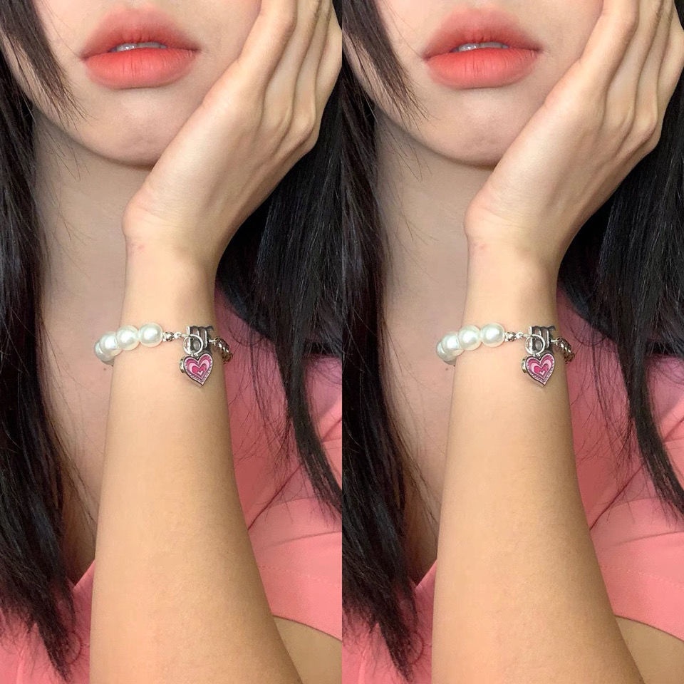 Vòng Cổ Dây Xích Đính Ngọc Trai Hình Trái Tim Thời Trang Dành Cho Nữ