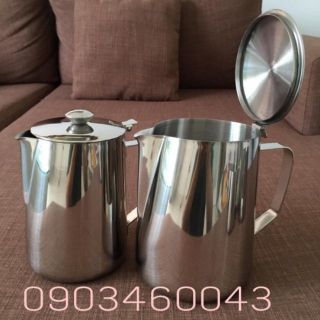 CA ĐÁNH SỮA INOX CÓ NẮP CAO CẤP 1L5