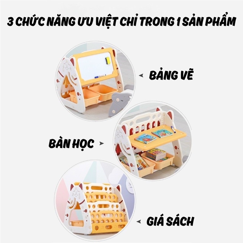 Set bàn ghế, bảng vẽ HONPER / HOLLA siêu tiện lợi cho bé