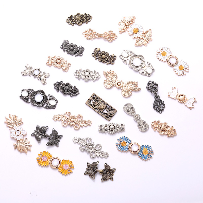 Nút Gài Bằng Kim Loại Gắn Quần Jean/ Quần Jean/ Đồ Hán Phục Phong Cách Trung Quốc Cổ Điển