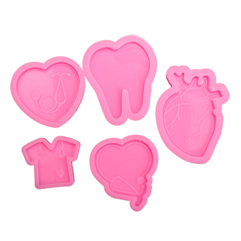 Set 5 Khuôn Silicone Làm Bánh Hình Gương Cho Bác Sĩ / Y Tá Diy
