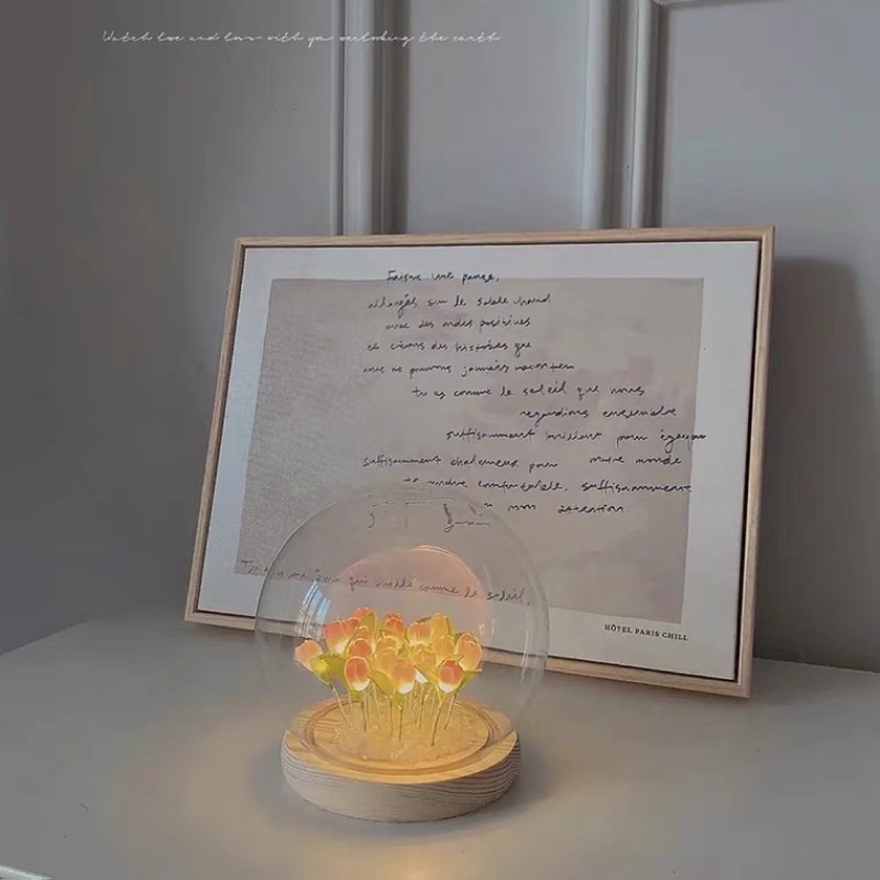 Bộ nguyên liệu tự làm đèn hoa tulip trang trí