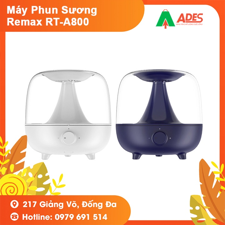 Máy Phun Sương Remax RT-A800 - Bảo Hành Chính Hãng - Phun Sương Kiêm Đèn Ngủ, Khuếch Tán Tinh Dầu, Dưỡng Ẩm Sâu