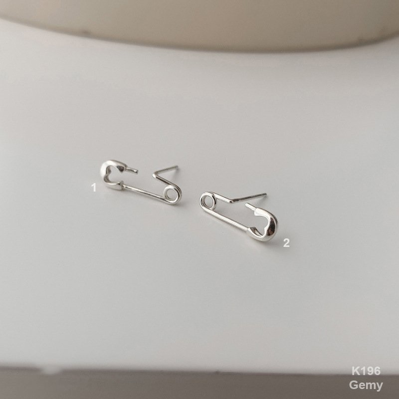 Khuyên tai nam bạc 925 hình ghim băng thiết kế cá tính, độc đáo, unisex (1 chiếc)| GEMY SILVER K196