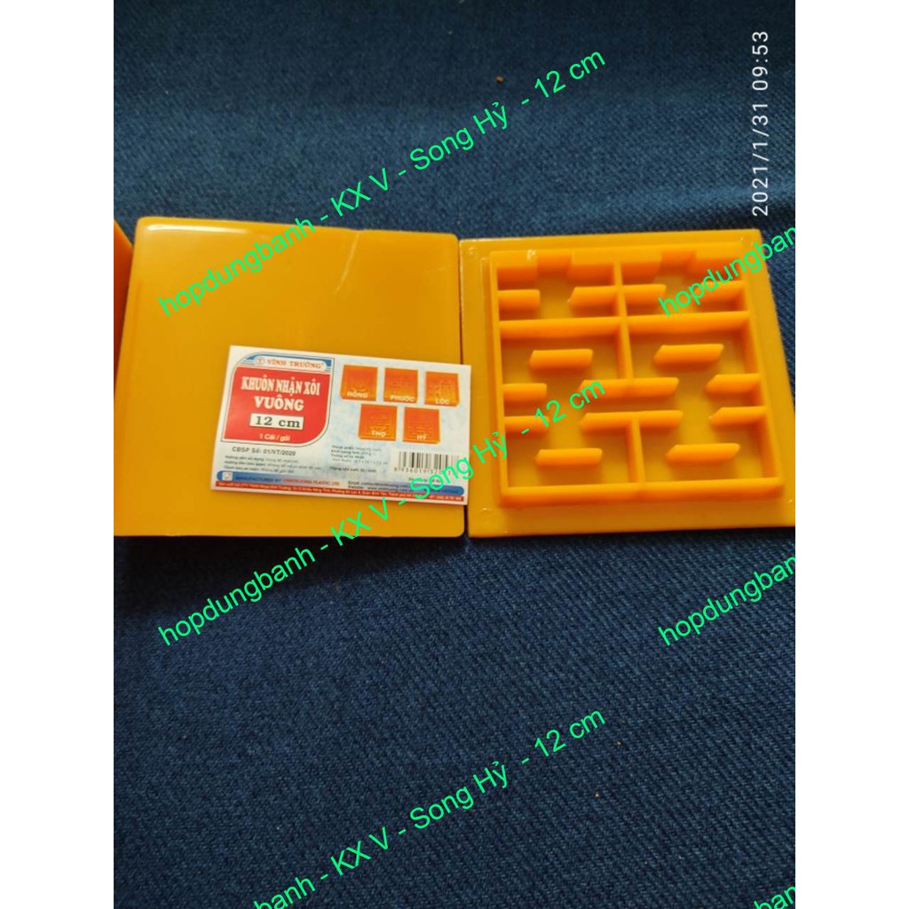 Khuôn Nhận Xôi Vuông 12  CM - Phước - Lộc - Thọ - Hỷ - Hoa hồng  VT 1 GIÁ