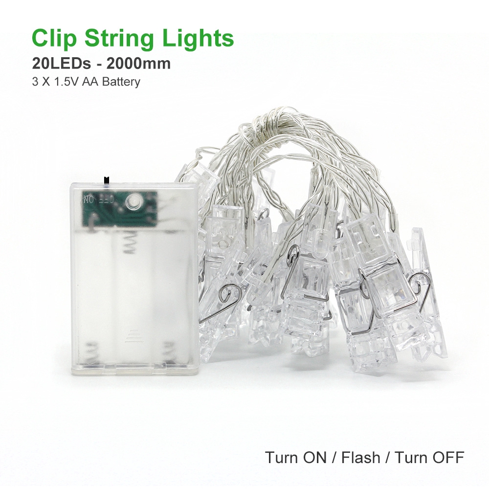 Dây đèn LED kẹp ảnh thẻ treo tường trang trí đa ứng dụng