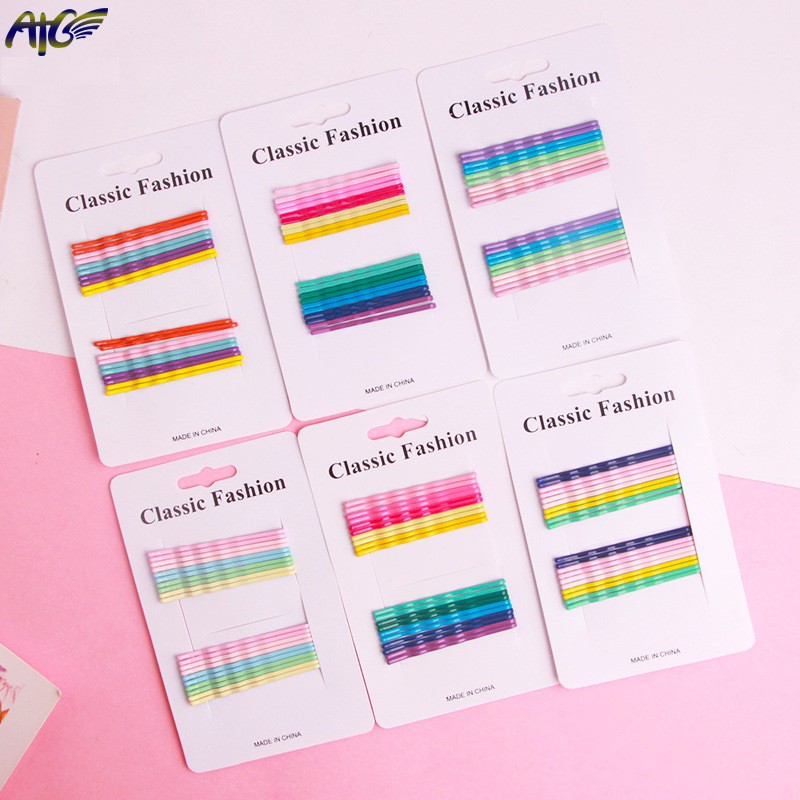 ❤️ A9 Vỉ 20 Ghim Tăm Kẹp Tóc Hàn Quốc Đa Sắc Màu Xinh Xắn Cute
