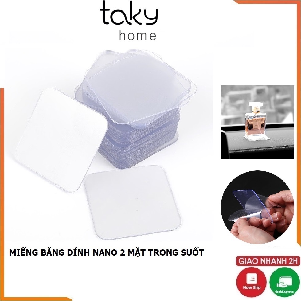 Miếng Dán 3M Siêu Dính, Băng Keo 2 Mặt Dán Tường Tiện Lợi, Trong Suốt, Đa Năng, Loại Vuông 6x6cm - TakyHome 6000