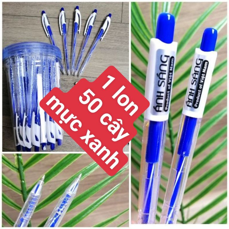 Bút bi xanh lon 50 cây
