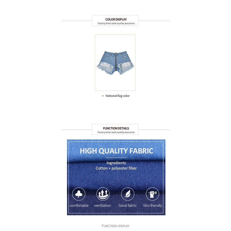 827#Quần short denim Siêu Ngắn Cạp Cao Hở Hông Gợi Cảm Mùa Hè Cho Nữ