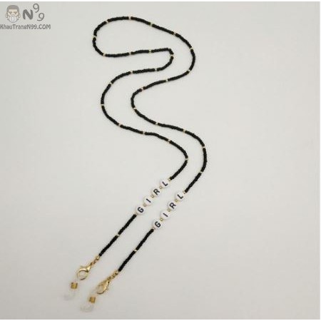 Dây đeo khẩu trang Hàn Quốc chuỗi hạt nhiều màu đính chữ cao cấp | BigBuy360 - bigbuy360.vn