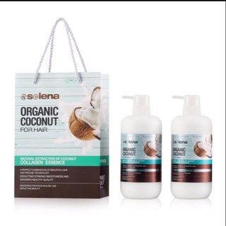 Bộ dầu gội + dầu xả dừa organic coconut chính hãng anh