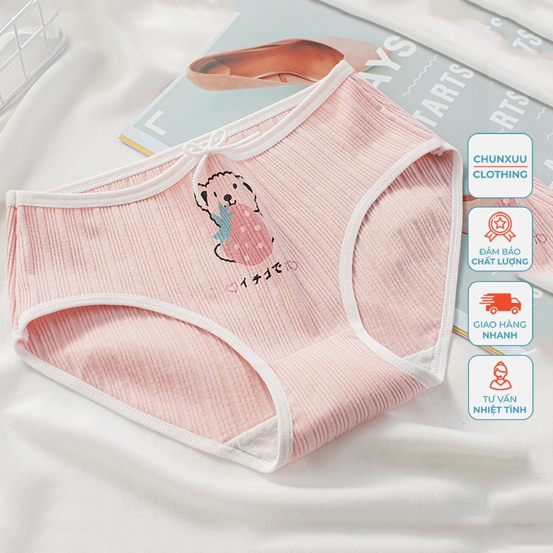 Quần lót nữ cotton vải sợi tre Chunxuu, chất liệu co dãn kháng khuẩn cao cấp nhiều hình dễ thương - QC26
