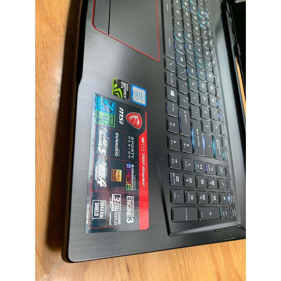 Laptop Gaming MSI GE63 7RD raider, i7 7700HQ, 256G +1T, GTX 1050Ti = 4G, 99% | BigBuy360 - bigbuy360.vn