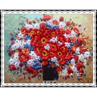 Tranh thêu ruy băng 60x50cm