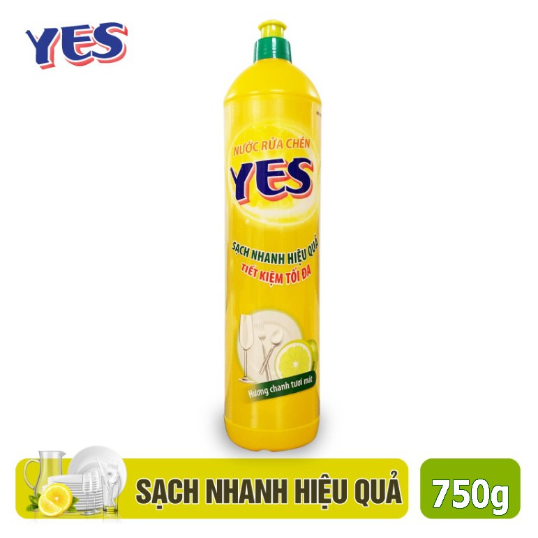 Nước rửa chén Yes 750g - Chai tiện dụng