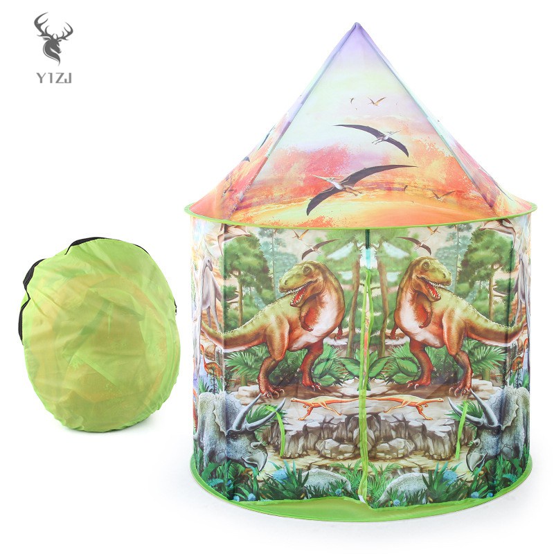 COD&amp; Large Dinosaur Kids Play Tent with Mesh Window Foldable Durable Lightweight Long Lasting Best Gift for Children