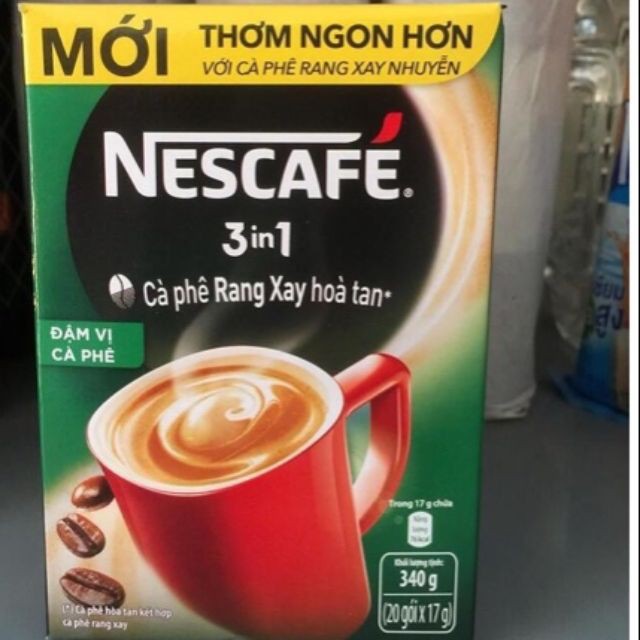 Hộp Nescafe 3in1 rang xay Đậm vị cà phê ( 20 gói x 17g)