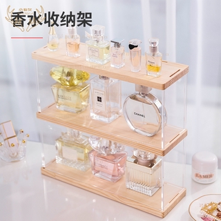 Hộp Đựng Nước Hoa / Mỹ Phẩm Để Bàn Bằng Acrylic Chống Bụi Bẩn Có Giá Đỡ Tiện Lợi