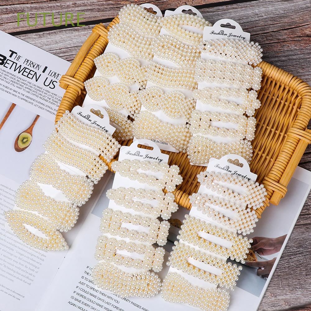 Set 5 kẹp tóc đính ngọc trai phong cách Hàn Quốc cho nữ