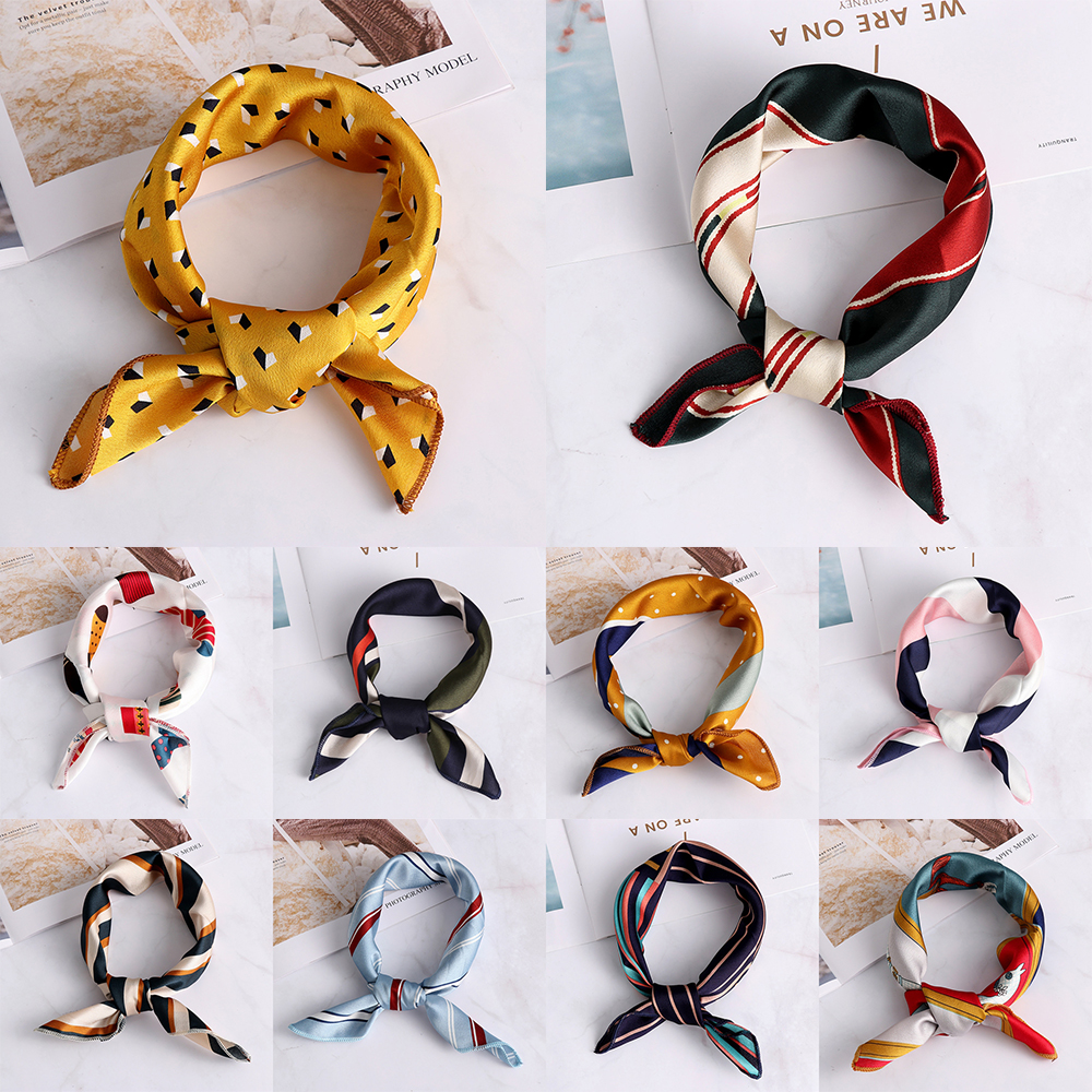 Khăn vuông quàng cổ họa tiết đa dạng phong cách vintage cho nữ