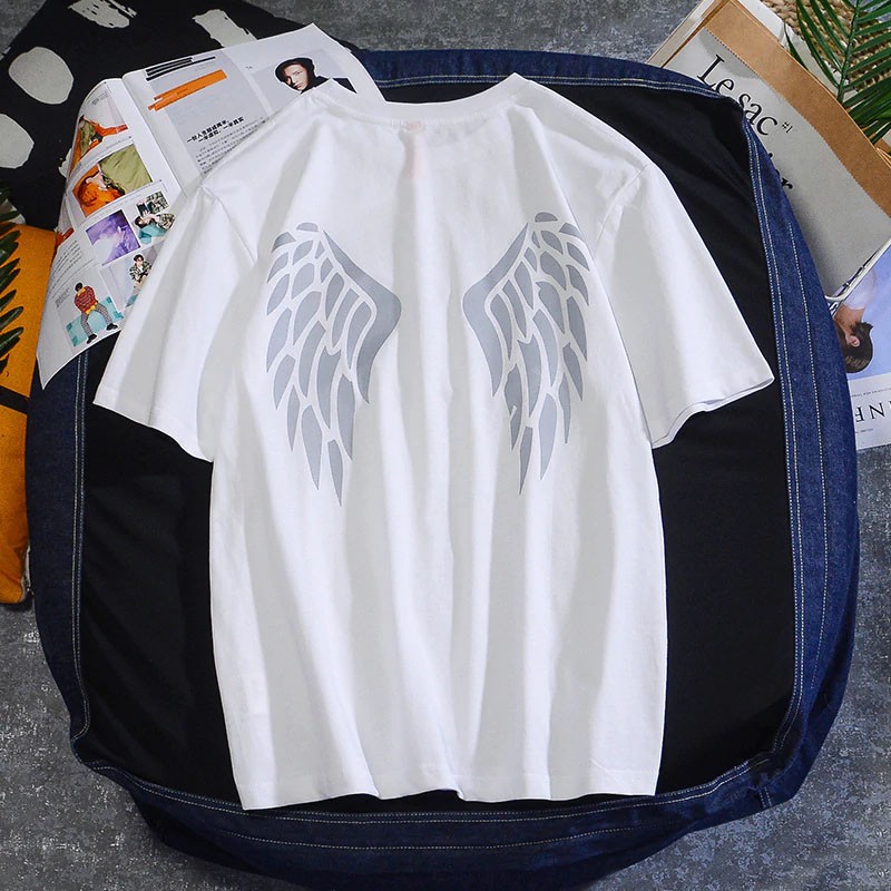 Áo thun phản quang tay lỡ nam nữ cánh 03