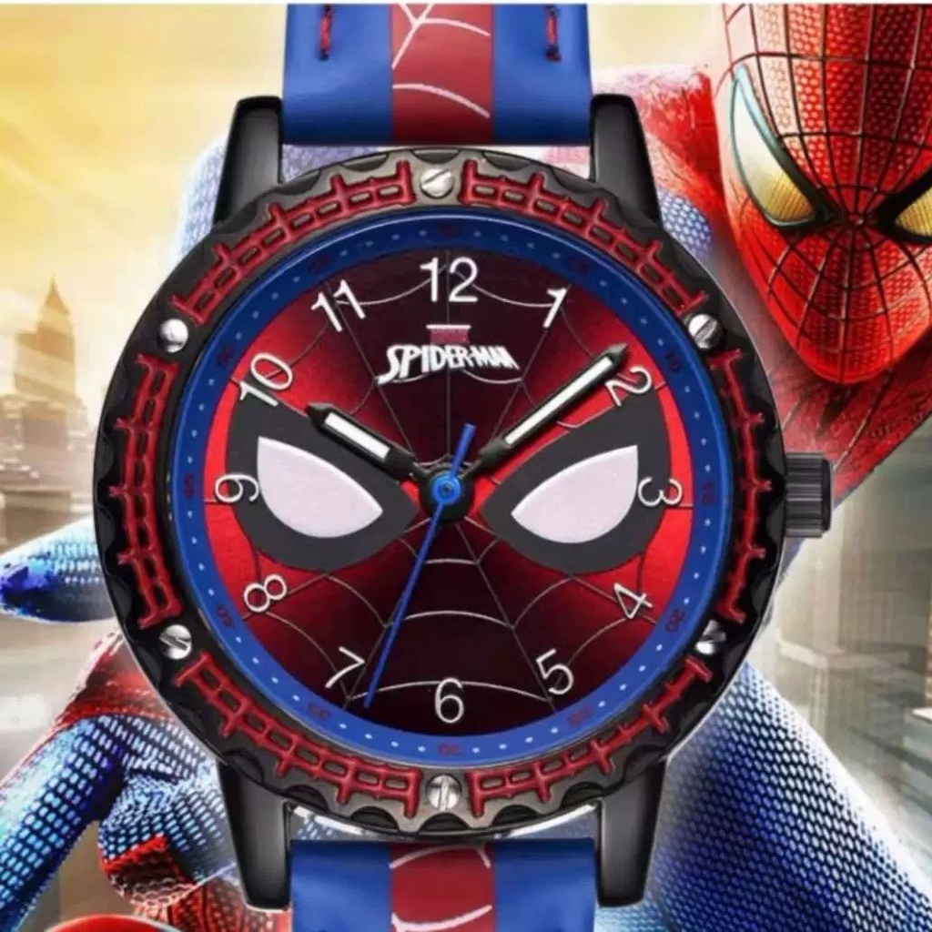Đồng Hồ Đeo Tay Chống Nước Họa Tiết Marvel Spiderman Dành Cho Bé Trai Tiểu Học