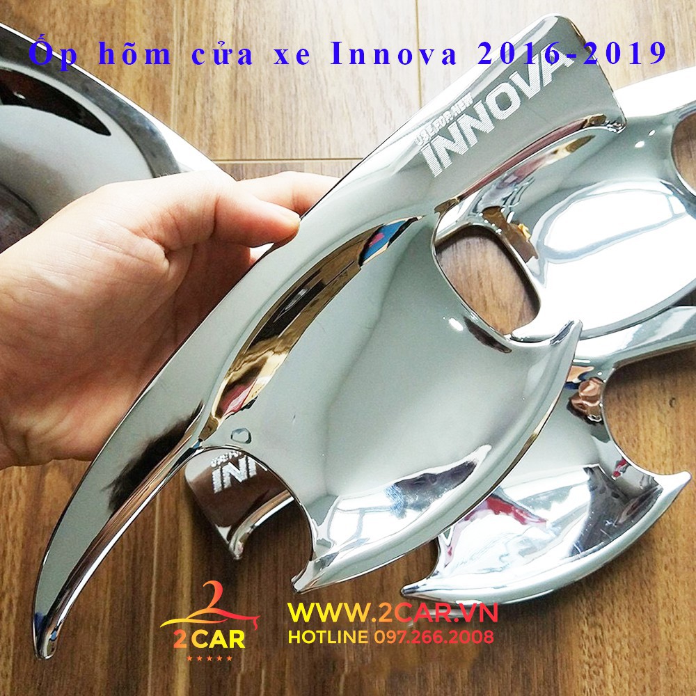 Ốp tay + hõm cửa xe Toyota Innova 2016-2021 mạ crom cao cấp