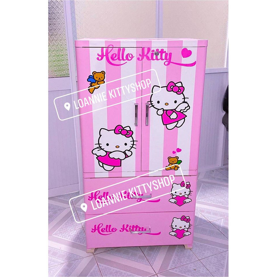 🌸LoanKitty🌸 decal Kitty dán tủ quần áo cao 1m5 💛💚💙💜❤️