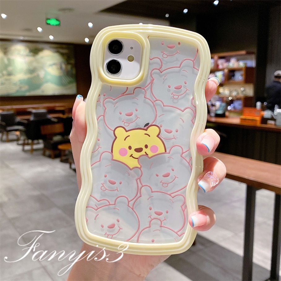 Ốp Điện Thoại Mềm Trong Suốt In Hình Gấu Pooh/Dâu Tây Cho iPhone 13 12 Mini 13 12 11 Pro Max X XR Xs Max